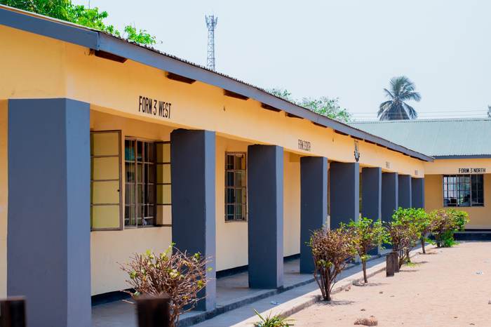 Covered walkway along the Form 3 classroom block